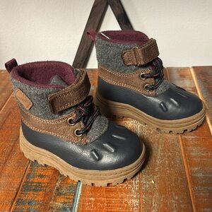 Cozy child Duck Boots in Brown, Blue and Gray